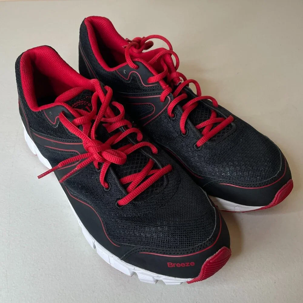 361 Degrees Black Red Breeze Sneakers Mens Size 12